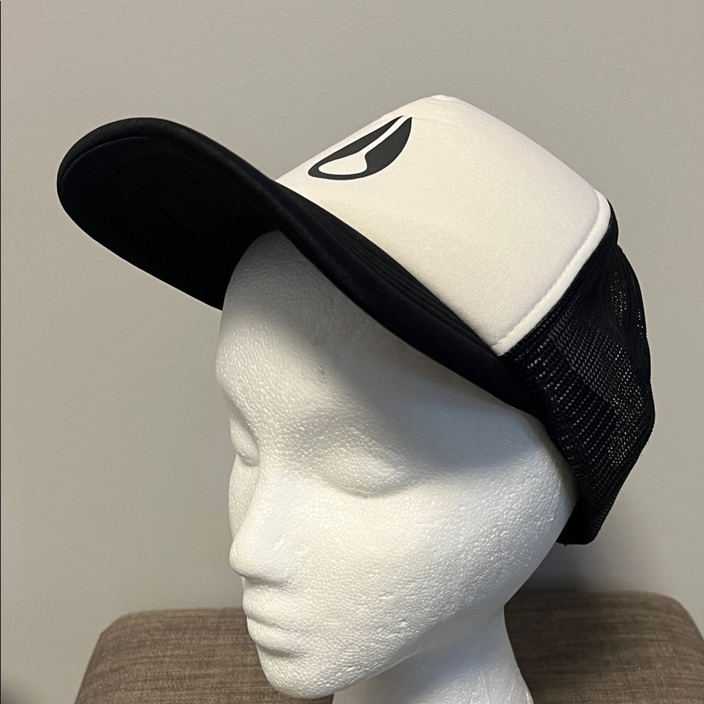 Nixon White and Black Logo Snap back Cap